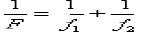 two lenses are kept in contact the equivalent focal length